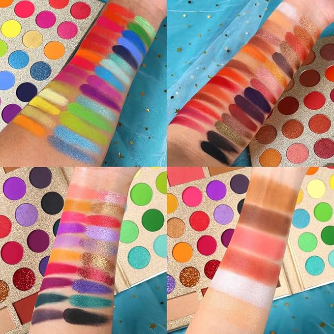 UCANBE Pretty All Set Eyeshadow Palette Holiday Set Pro 86 Colors Makeup Kit Matte Shimmer Eye Shadow Highlighters Contour Blush Powder All In One Valentine's Gift Makeup Pallet