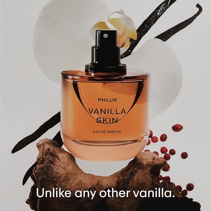 PHLUR Vanilla Skin Eau de Parfum - Full Size Perfume Spray Fragrance - Vanilla Perfume with Pink Pepper, Cashmere Wood & Sandalwood (50mL)