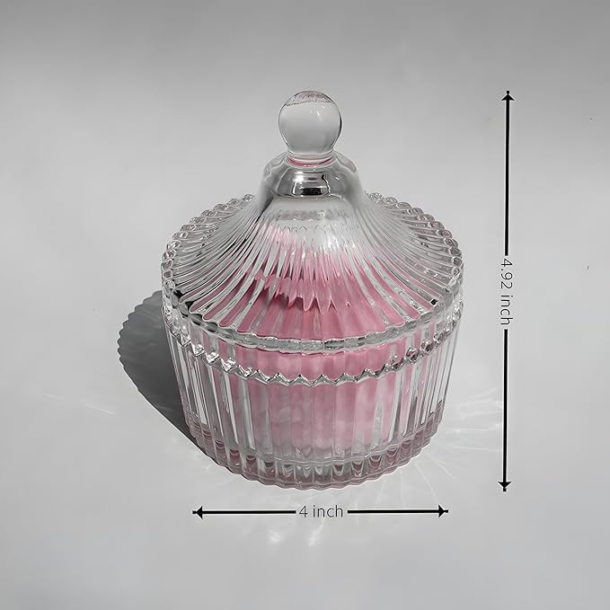 2 Pcs Large Body Powder Puff and Container Powder Container with Puff Crystal Case Soft Washable Reusable Velour Face Body Glitter Wet Dry Makeup (Pink)