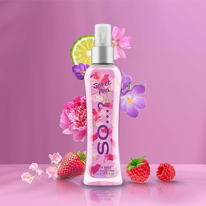 So...? Sweet Pea Body Mist for Women - 3.5 oz Body Mist - Pack of 3