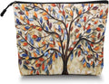 Cosmetic Bags Travel Makeup Toilet Case Waterproof Pouch for Women Girls 6.7X9.45inches - Another Version of Colorful Leaf - Tree Artwork