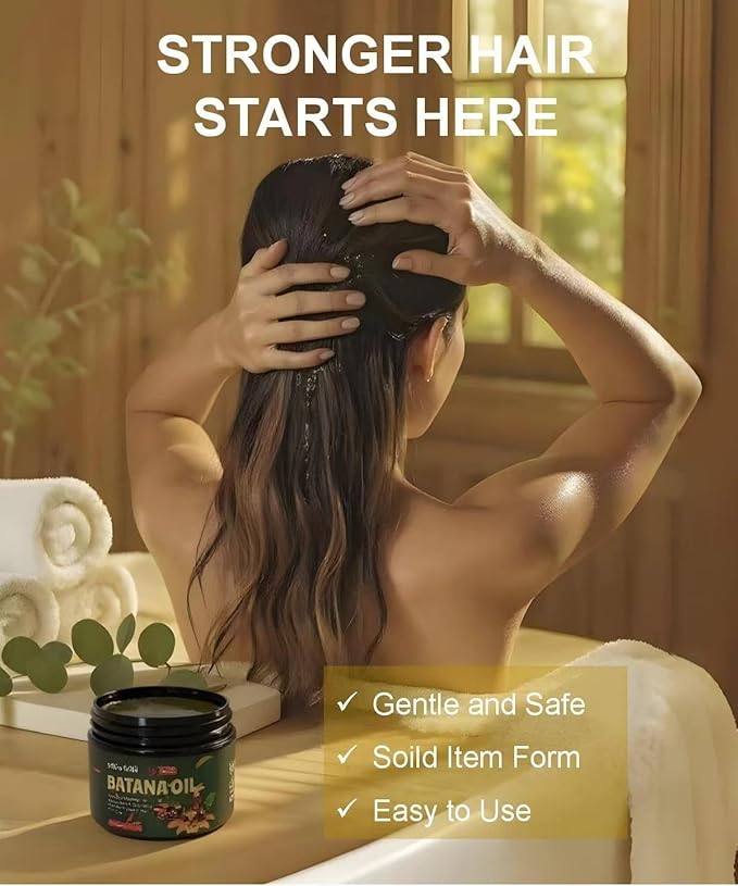 Batana Oil for Hair Growth, 100% Natural Pure Nubidoolife and Revitalize for Smooth, Tangle-Free Hair, Batana Hair Mask Hair Growth Prevent Hair Loss for Men & Women