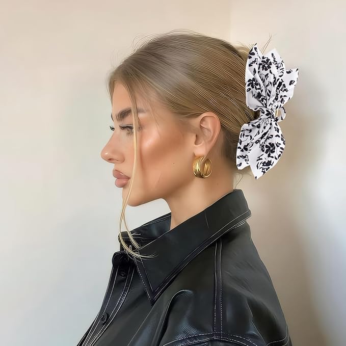 Bow Claw Clips Bow Hair Clips Black White 1PCS Big Hair Bows for Women Butterfly Styling Large Hair Clips for Thick Hair for Girls Hair Accessories for Teens
