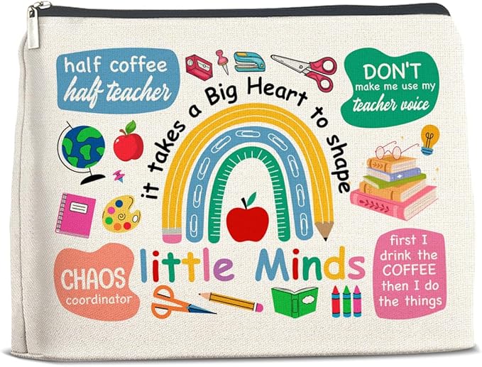 Teacher Appreciation Gifts Makeup Bag, Thank You Gifts for Teacher Cosmetic Bag Zipper Makeup Pouch