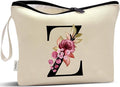Vavabox A-Z Personalized Makeup Bag, Birthday Gifts for Women Mom, Gifts for Best Friend, Bride Bridesmaid Cosmetic bag (Z, Yellow)