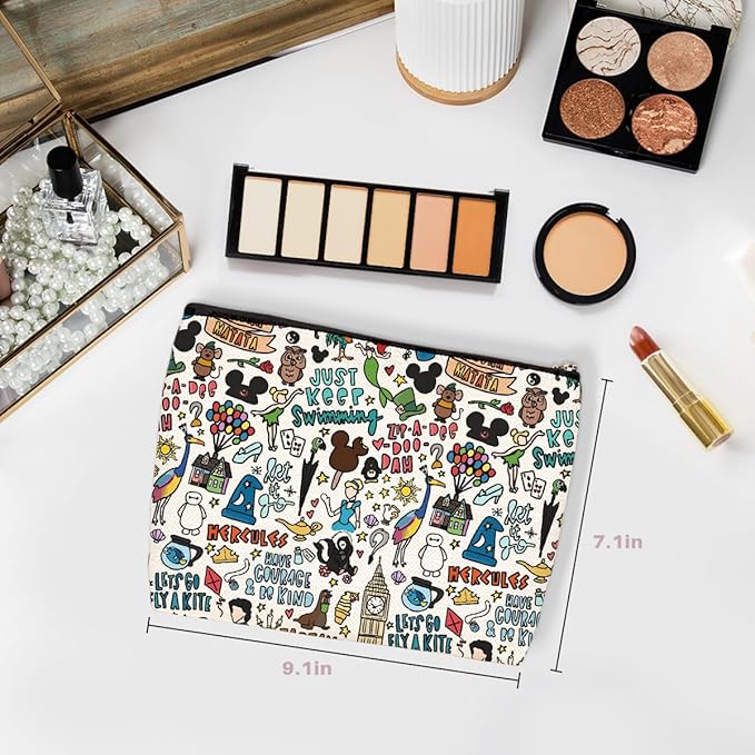 Wenboco Cartoon Makeup Bag - Bestie Gifts for Women & Girls - Birthday & Graduation - Cosmetic Bag