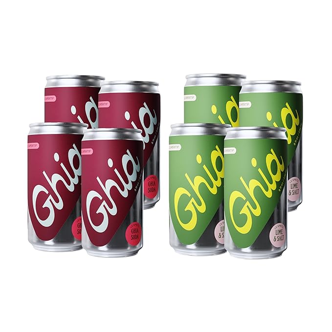 Ghia Non-Alcoholic Le Spritz | Lime + Salt & Ghia Soda Combo 8-Pack | Canned Mocktail & Cocktail Mixer, Zero Proof Sparkling Apéritif with Soothing Herbal Extracts | No Sugar, Caffeine-Free