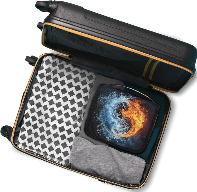 Travel Toiletry Bag for Women & Men Space Water Fire Hanging Cosmetic Organizer Portable Waterproof Makeup Case Make Up Bag with Compartments Travel Essentials for Bathroom Shower