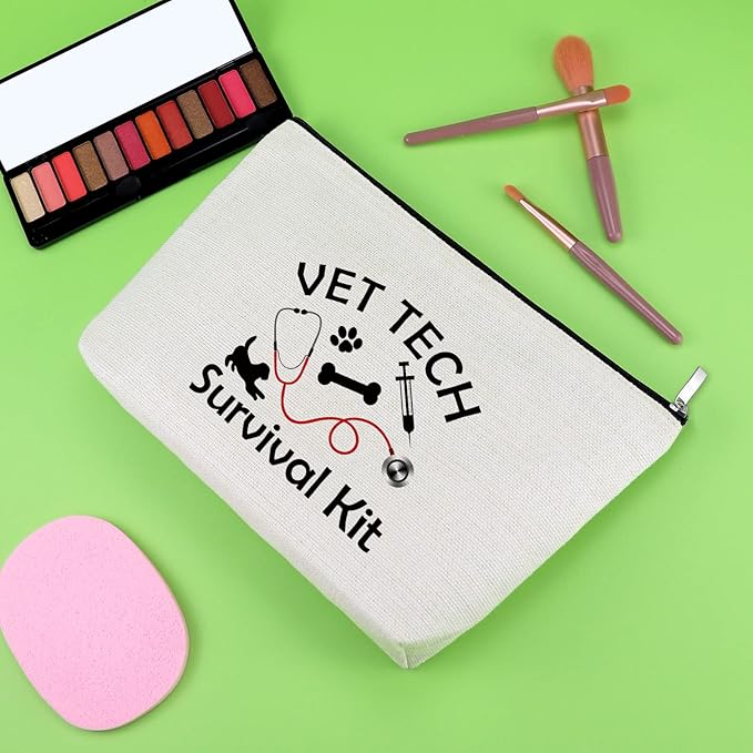 Veterinarian Appreciation Gifts Inspirational Makeup Bag Vet Tech Thank You Presents for Medical Veterinary Practitioner Animal Lovers Doctor Cosmetic Bag Rescuing Animal Gift Vet Cosmetic Pouch