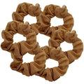 Large Solid Scrunchie - Set of 6 - Tan