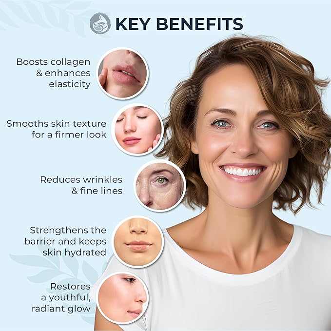Peptide Collagen Serum 1 oz – Gentle Anti-Aging Hydrating Serum for Sensitive to Dry Skin | Reduces Wrinkles | Firms & Plumps | Supports Smooth, Firm Complexion | Made in USA