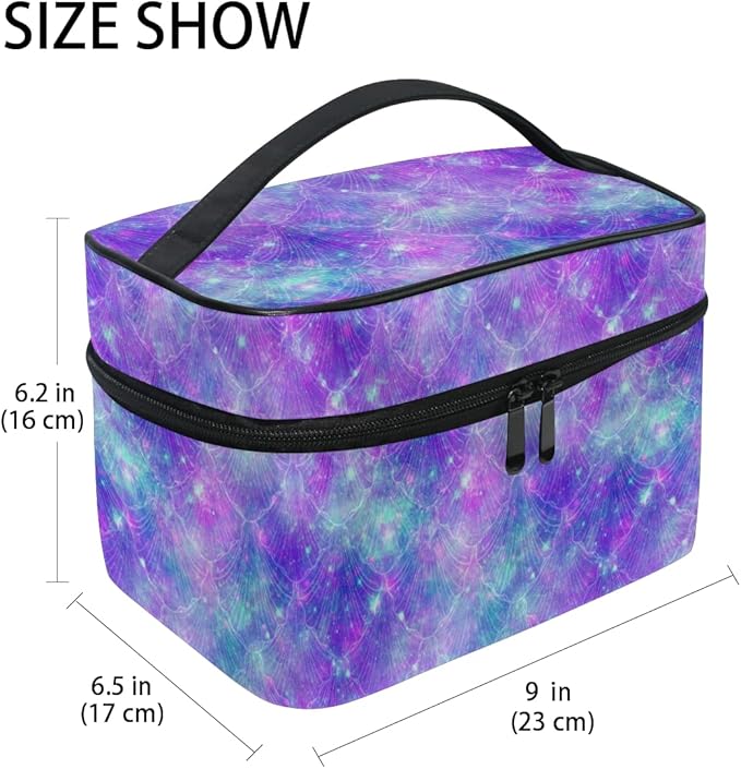 Makeup Bag, Mermaid Fantasy Space Travel Makeup Organizer Bag Cosmetic Cases Toiletry Bags for Girl Women Ladies