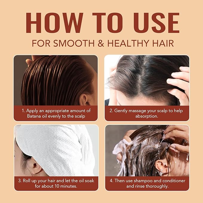 Batana Oil for Hair Growth Pure and Natural Raw Unrefined Dr Sebi,Hair Oil,Great for Skin Care and Hair Care Promotes Hair Thickness for Men Women