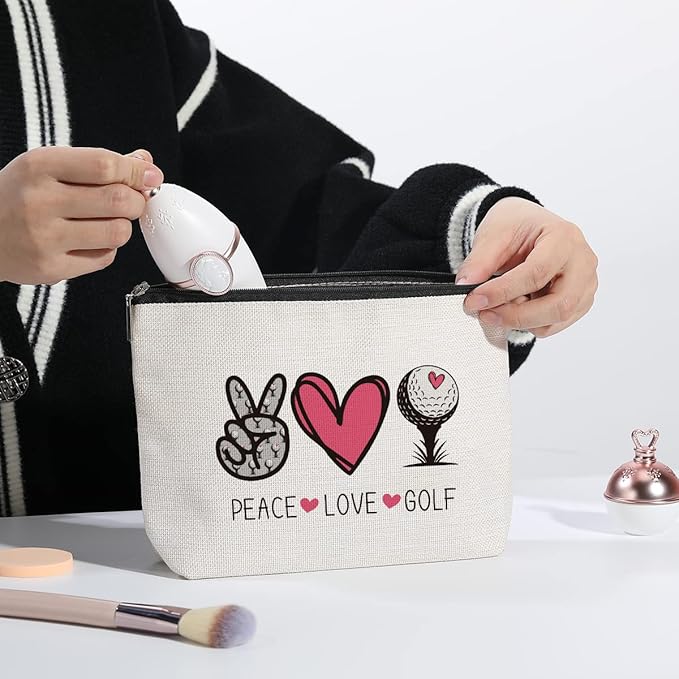 Golf Gifts Balls for Women Cosmetic Bag Small Makeup Bag Birthday Christmas Gifts for Golfers Players Coaches Friends Golf Accessories Ball Bag