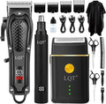 Hair Clippers for Men, 3-Piece Cordless Grooming Kit with Rechargeable Clipper, Foil Shaver & Nose Trimmer, LED Power Display for Precision Hair & Beard Cutting at Home