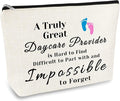 Daycare Provider Gift Makeup Bag Daycare Teacher Appreciation Gifts Caregiver Gifts for Women Babysitter Cosmetic Bag Thanksgiving Christmas Gift for Daycare Provider Teacher Travel Toiletry Bags
