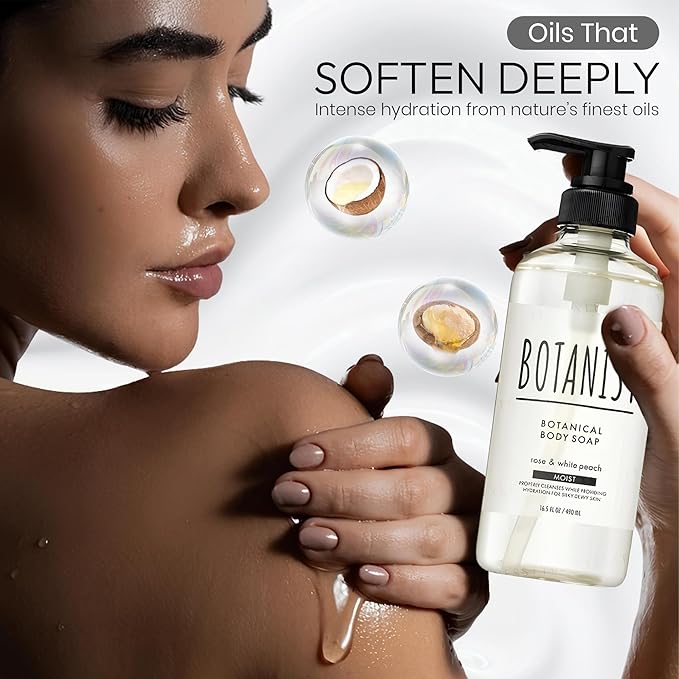 Botanist Natural Body Wash for Women, Mens Full Body Wash for Sensitive Skin by Squalane, Shea Butter & Aloe Vera, Shower Gel & Bath Soap from Japan, Sulfate Free 16.5 Fl Oz Cassis & Leaf Green 3EA