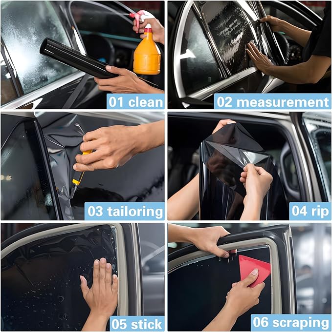 Car Window Tint 70% VLT 30" in x 15'Ft - Ceramic Privacy Window Film for Car, Blocks 99% UV & IR Rays, Heat Resistant Anti-Glare Film for Auto Windshield, Scratch Resistant Sun Shade Tint