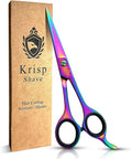 Professional Hair Cutting Scissors - Krisp Beauty Barber Scissors Stainless Steel 7” Salon Hair Scissors Razor Edge Sharp Blades Shears for Men Beard Mustache Women Kids Pets Haircut All Purpose Shear