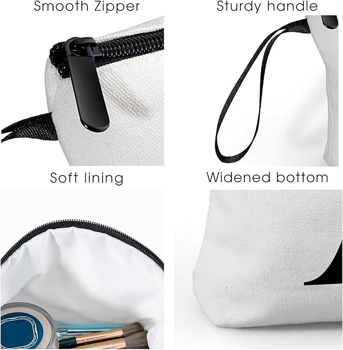 SEAMOON Birthday Bridal Shower Unique Initial Gifts for Women Mom Sister Daughter Friend Bff Personalized Travel Makeup Cosmetic Bag with Mirror Valentines Mothers Day Christmas Graduation S