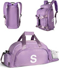 8 9 10 11 12 13 14 15 16 Year Old Girl Birthday Gifts, Initial Gym Bags with Shoe Compartment, Dance Bag for Girls, Monogram Kid Overnight Bags, Small Travel Duffle Tote (Letter S)
