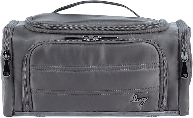 Lug Trolley Medium Cosmetic Case, GUNMETAL GREY