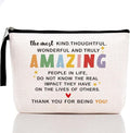 Teacher Appreciation Gifts Inspirational Makeup Bag Friendship Gifts for Women Female Teacher Social Worker Coworker Mom Encouragement Gifts Thank You Gifts Cosmetic Bag Graduation Birthday Gifts