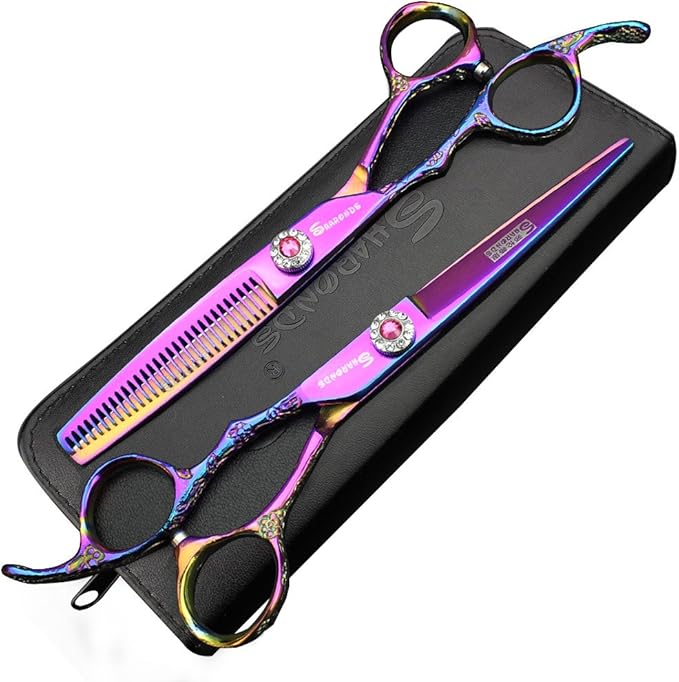 6-Inch Left Handed Hairdresser Hairdresser Scissors Set (6 inches, 2 Pieces-C)