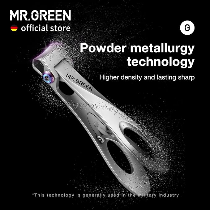 MR.GREEN Nail Clippers Wide Jaw Opening Stainless Steel Fingernail Clipper Thick Hard Toenail Cutter Manicure Scissors Tools (Nail Clipper (Medium))