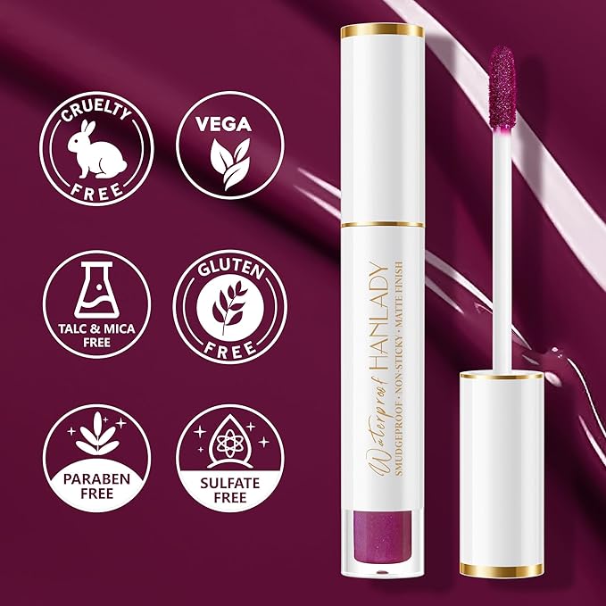 Berry Pink Red Lipstick 3Pc Long Lasting Lipsticks for Women Pigmented Smudgeproof Transferproof Vegan Cruelty Free Lip Color, A66/44/12
