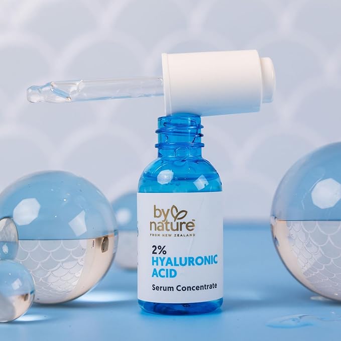 By Nature 2% Hyaluronic Acid Serum for Face & Neck - Skincare from New Zealand - 2% Hyaluronic Acid Facial Serum Concentrate - 1fl. Oz