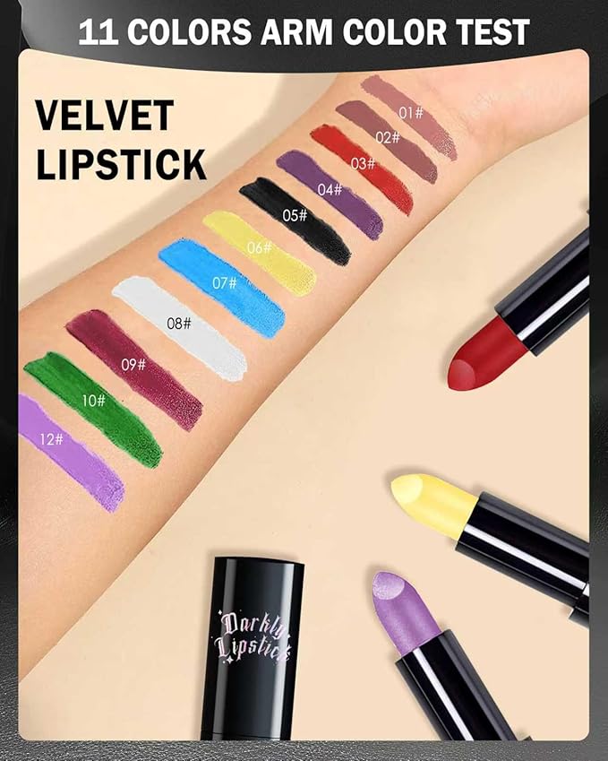 Yellow Lipsticks,Long Lasting Lipstick,Hydrating Matte Velvet Lip Stick,Intense Lip Color Non Stick Waterproof&Smudge Proof Lipstick,Facial Beauty Lipsticks Make up for Halloween Party,Stage Makeup-06