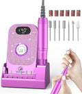 Portable Nail Drill Electric File: Professional Nail E File Machine 40000RPM for Acrylic Nails Remove Nail Gel Polish Manicure, Rechargeable Cordless Diamond Nail Drill with Bits & Base for Salon Home