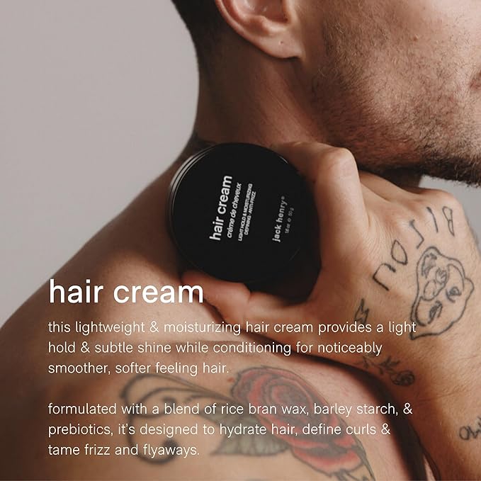 Jack Henry Hair Styling Cream for Men & Women - Light Hold, Subtle Shine - Lightweight Formula to Tame Frizz & Flyaways - Works for All Hair Types