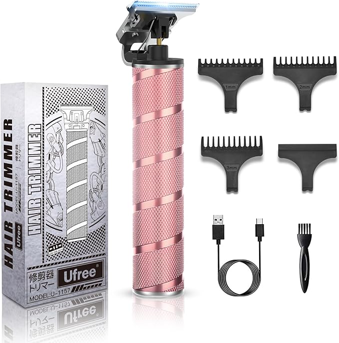 Ufree Hair Trimmer for Women, Bikini Trimmer Electric Razors Shaver for Women Grooming, Waterproof Hair Clippers Hair Cutting Kit, Gifts for Women (Rose Gold)
