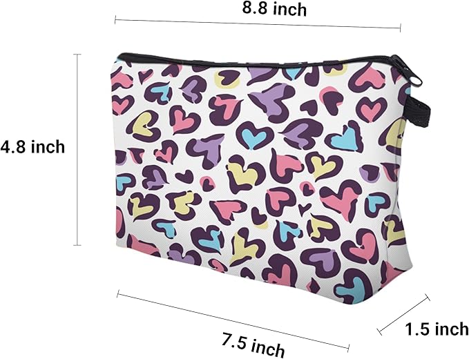 Cute Travel Makeup Bag Cosmetic Bag Small Pouch Gift for Women (Heart)