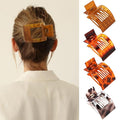 Velscrun Flat Hair Clips for Women Girls, Amber Tortoise Color Lay Flat Claw Clips, Strong Hold Large Hair Clip for Thick Hair, French Duck Billed Hair Jaw Claw Clip, Non Slip Grip for Daily Styling