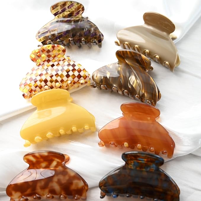 Handmade Celluloid Acetate French Design Barrettes Tortoise Shell Claws Hair Claw Luxury Fashion Accessories Hair Clip for Women (yellow)