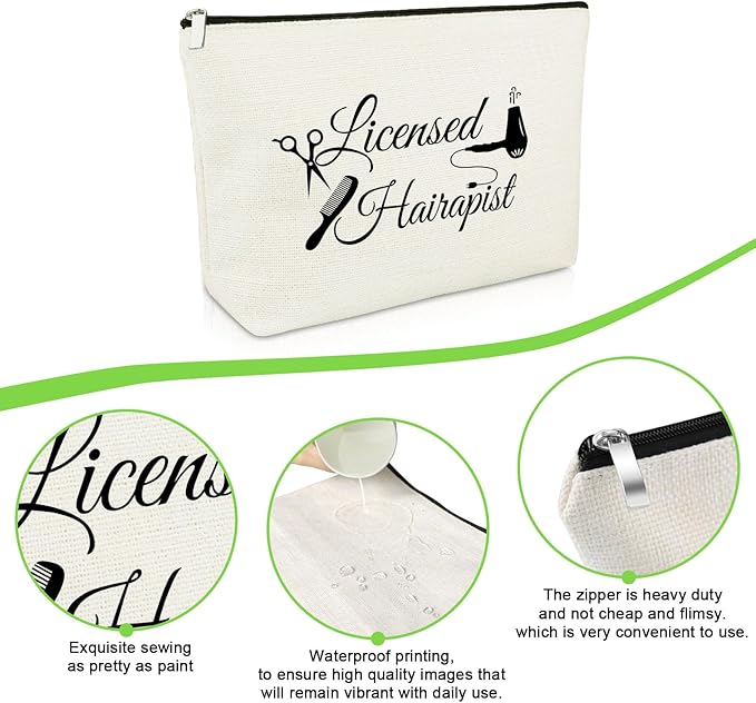 Hair Stylist Gifts Hairdresser Makeup Bag Hairdresser Appreciation Gifts for Hairstylist Coworkers Thank You Travel Bag for Salon Barber Christmas Graduation Present for Hair Stylist Cosmetic Pouch