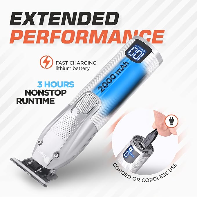 Fagaci Professional Hair Trimmers for Men, Zero Gap Trimmer with Powerful Motor, Hair Detailer Trimmer Cordless, Hair Edger for Barber