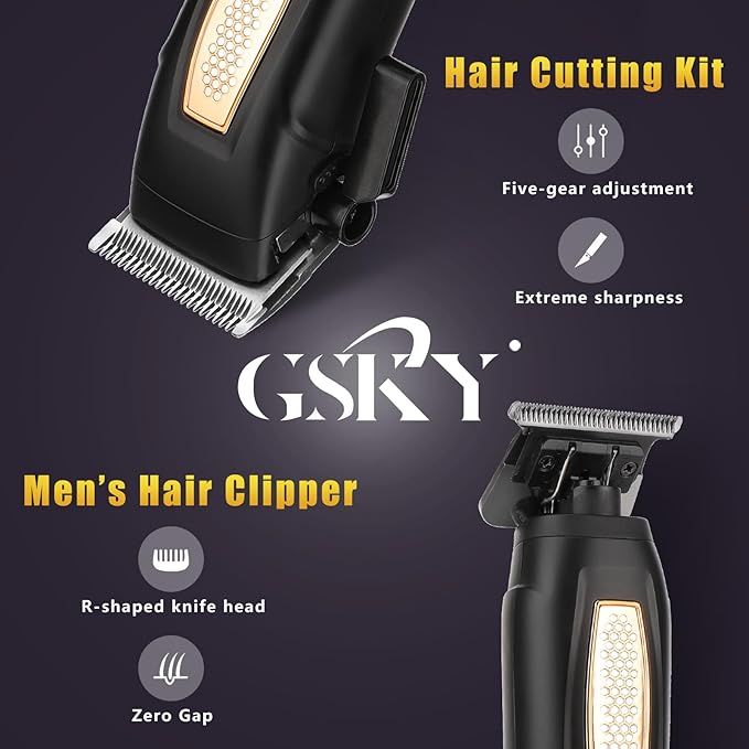 GSKY Hair Clippers for Men Professional, Beard Trimmer Kits & Sets, Cordless Mens Hair Trimmer