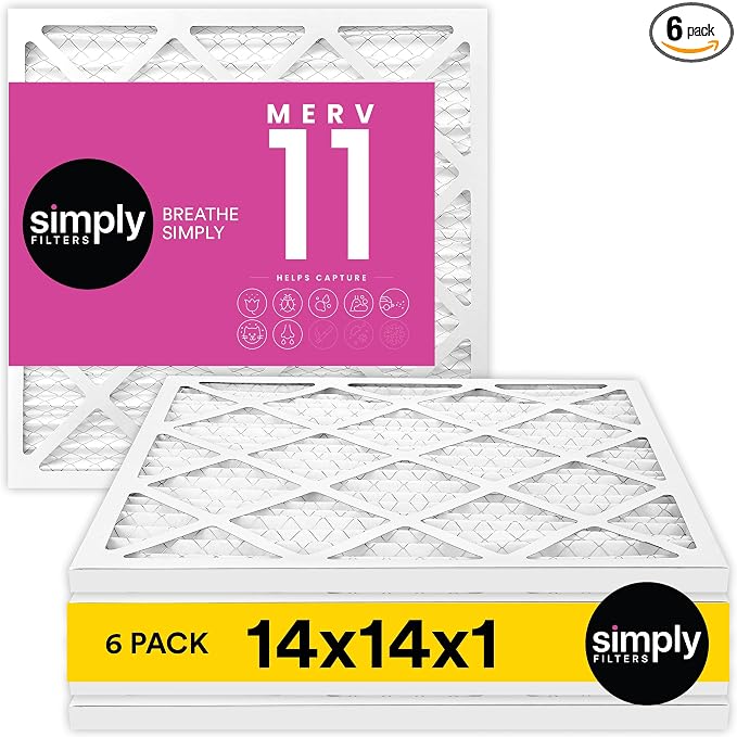 Simply 14x14x1 Air Filter, Merv 11, MPR 1000, 6 Pack, Furnace Air Filter by SimplyFilters