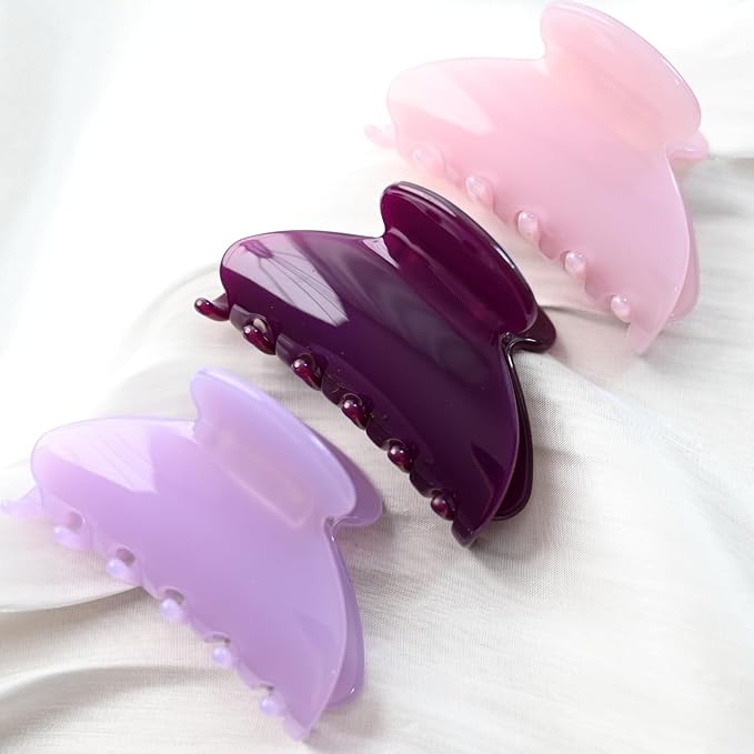 Handmade Celluloid Acetate French Design Barrettes Tortoise Shell Claws Hair Claw Luxury Fashion Accessories Hair Clip for Women (lavender)