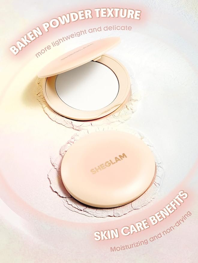 SHEGLAM Magic Veil Setting Powder Pressed Finishing Powder Waterproof&Oil Control,Moisturizing and non-drying Setting-Alabaster
