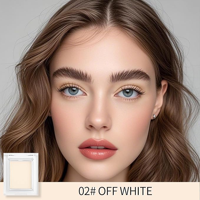 Erinde Single Matte Eyeshadow Palette, Velvet Eye Shadow Compact Powder Natural Makeup, Long-Lasting Eye Makeup, Ultra-Blendable, Pigmented Color, Vegan Formula, H02 Off White