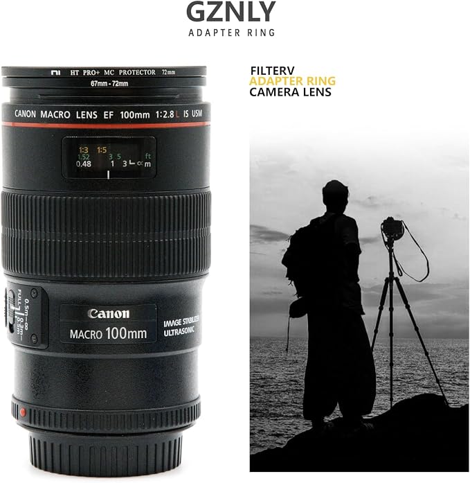 67mm to 52mm Step-up Adapter Rings Filter Adapter Black Metal Step Down Filter - Image 7