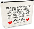 Thank You Gifts for Women Appreciation Gift Makeup Bag Thank You Gift for Employee Volunteer Nurse Teacher Coworker Friend Inspirational Encouragement Gifts Thanksgiving Cosmetic Bag Toiletry Pouch