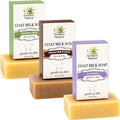 Southern Natural Goat Milk Soap Bar – Lavender, Oatmeal Milk & Honey, Rosemary Mint – Handmade for Dry and Sensitive Skin– Face & Body Wash for Men, Women, Kids, Baby – 3 pack (4-4.5 oz)