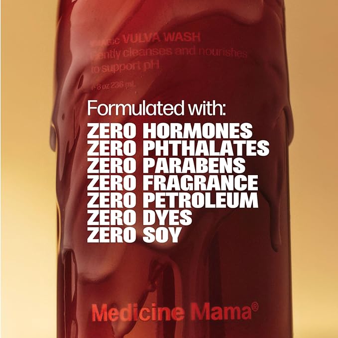 Medicine Mama's Apothecary Vmagic Gentle Feminine Wash pH Balanced to Cleanse and Rejuvenate Intimate Skin with Chamomile, Collagen, Vitamin E and Sage – Hormone Free — 8 oz