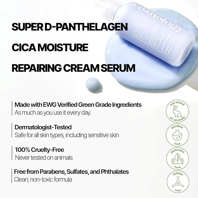 COSNOLOGY Anti-Aging & Barrier Repair Set + 15% D-Panthenol Cream Serum Set – Anti-Aging, Wrinkle Care, Pore Refining & Barrier Repair Hydration | Korean Skincare set (2x 80ml)